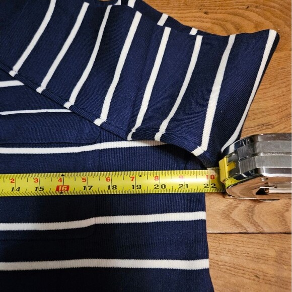 Merokeety Navy & White Striped Button Cardigan Sweater Women's Large NWT Nautic - Picture 10 of 10